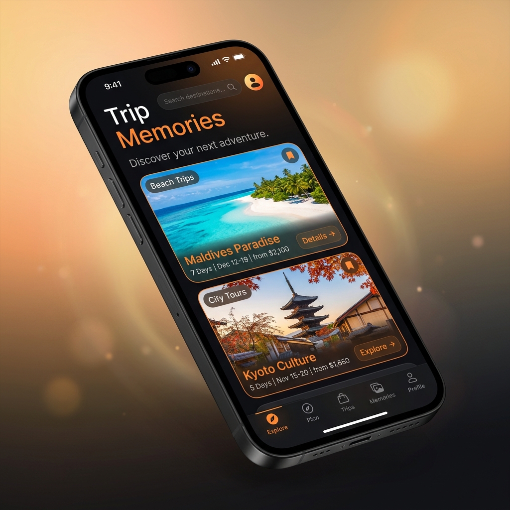 Trip Memories App Mockup